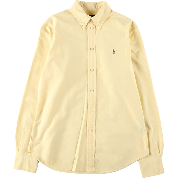 Ralph Lauren POLO RALPH LAUREN CUSTOM FIT Long-Sleeve Button-Down Shirt, Women's Size M (approx.) cotton lemon yellow Vintage Second Hand