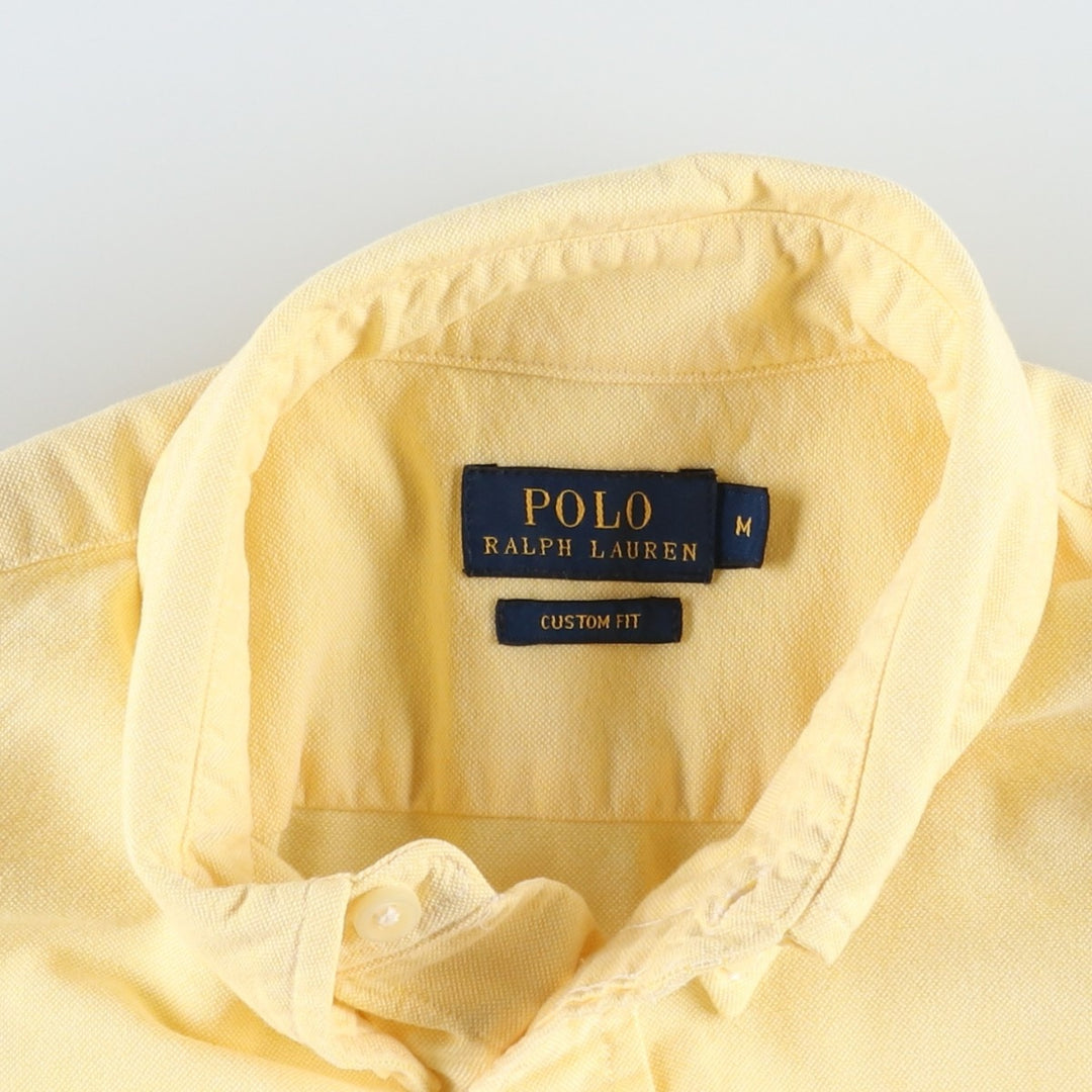 Ralph Lauren POLO RALPH LAUREN CUSTOM FIT Long-Sleeve Button-Down Shirt, Women's Size M (approx.) cotton lemon yellow Vintage Second Hand