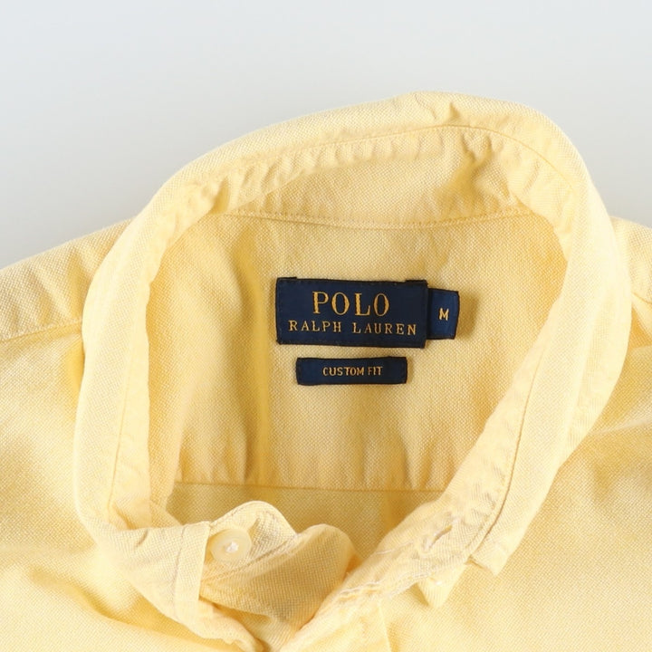 Ralph Lauren POLO RALPH LAUREN CUSTOM FIT Long-Sleeve Button-Down Shirt, Women's Size M (approx.) cotton lemon yellow Vintage Second Hand