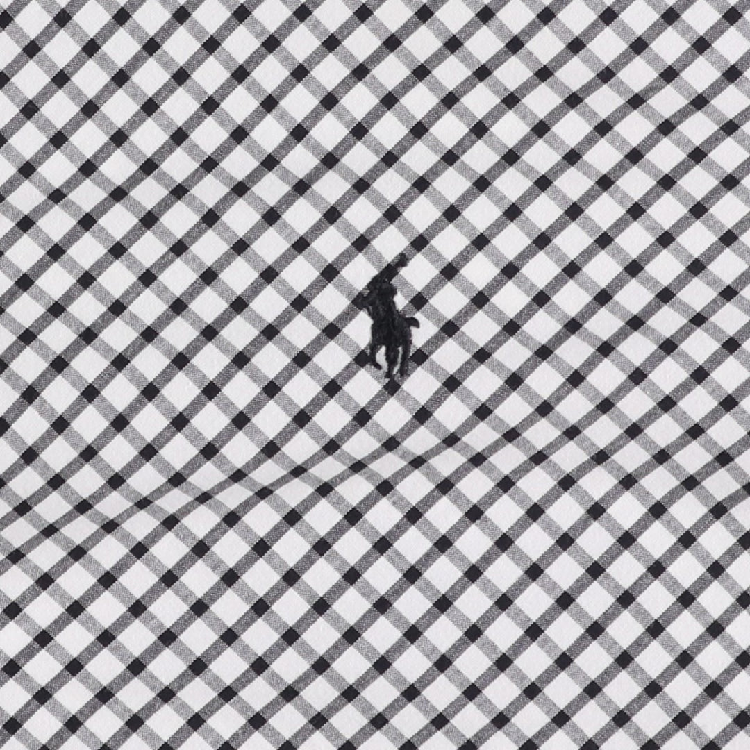 Ralph Lauren SPORT Long-Sleeve Cotton Check Shirt, Women's Size L (approx.) cotton black type Vintage Second Hand