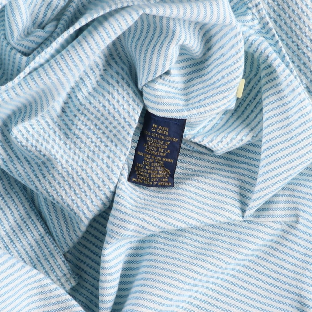 Ralph Lauren CUSTOM FIT Long-Sleeve Button-Down Striped Shirt, Women's Size XL (approx.) cotton Blue type light blue Vintage Second Hand