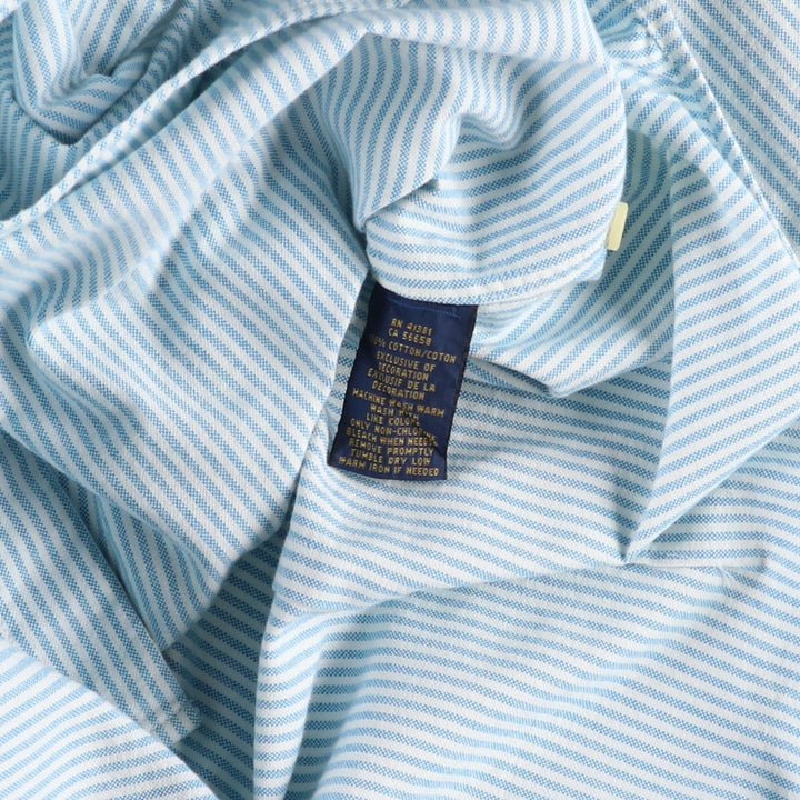 Ralph Lauren CUSTOM FIT Long-Sleeve Button-Down Striped Shirt, Women's Size XL (approx.) cotton Blue type light blue Vintage Second Hand