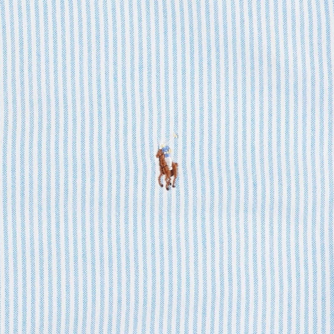 Ralph Lauren CUSTOM FIT Long-Sleeve Button-Down Striped Shirt, Women's Size XL (approx.) cotton Blue type light blue Vintage Second Hand