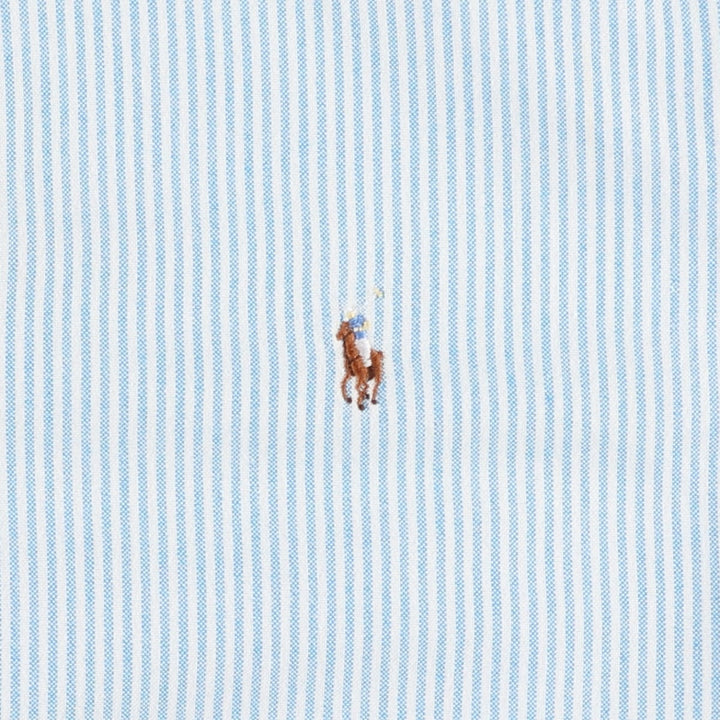 Ralph Lauren CUSTOM FIT Long-Sleeve Button-Down Striped Shirt, Women's Size XL (approx.) cotton Blue type light blue Vintage Second Hand