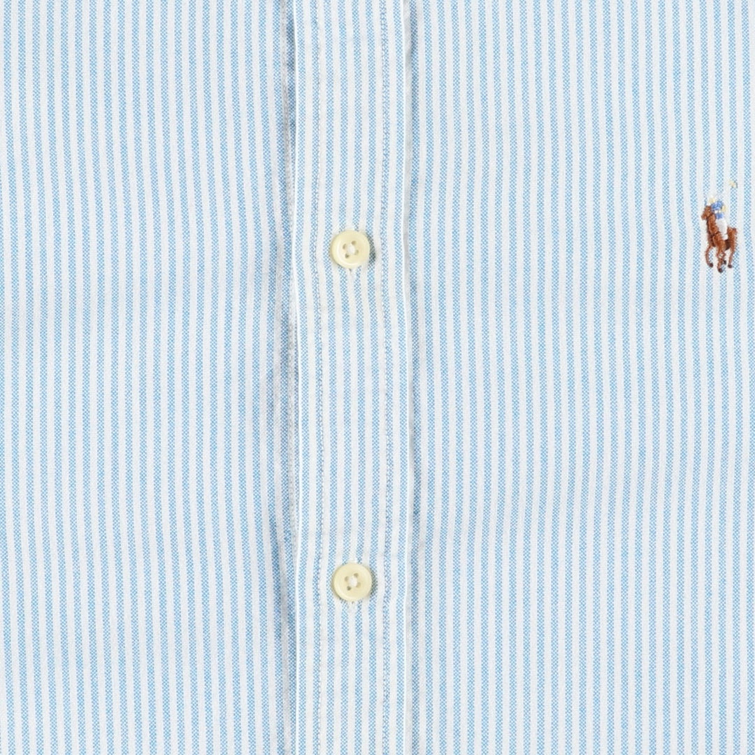 Ralph Lauren CUSTOM FIT Long-Sleeve Button-Down Striped Shirt, Women's Size XL (approx.) cotton Blue type light blue Vintage Second Hand