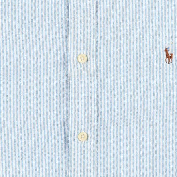 Ralph Lauren CUSTOM FIT Long-Sleeve Button-Down Striped Shirt, Women's Size XL (approx.) cotton Blue type light blue Vintage Second Hand