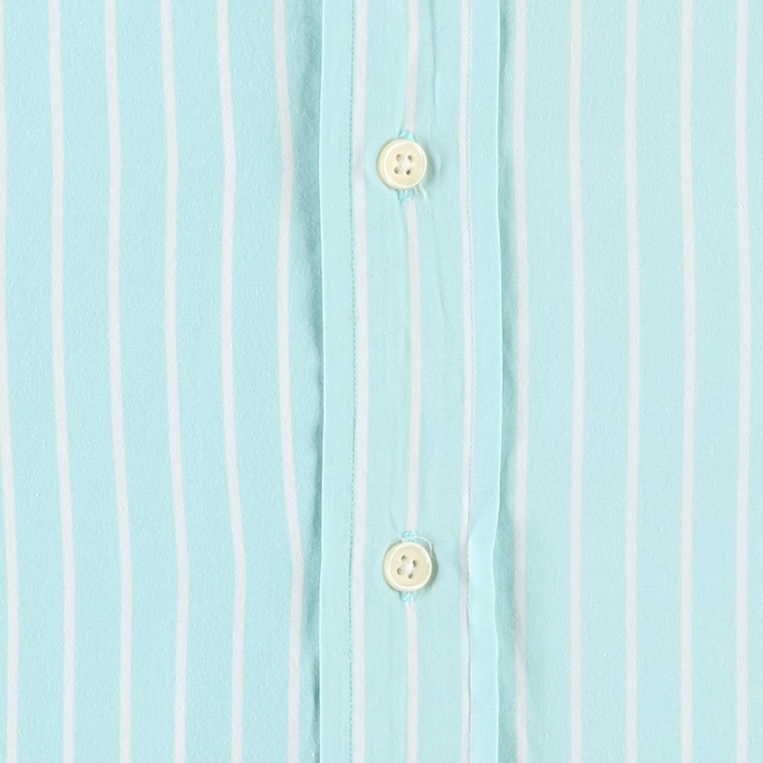 1990'S Ralph Lauren POLO SPORT long-sleeved cotton striped shirt, women's size XL (approx.) cotton Mint green Vintage Second Hand