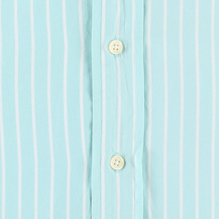 1990'S Ralph Lauren POLO SPORT long-sleeved cotton striped shirt, women's size XL (approx.) cotton Mint green Vintage Second Hand