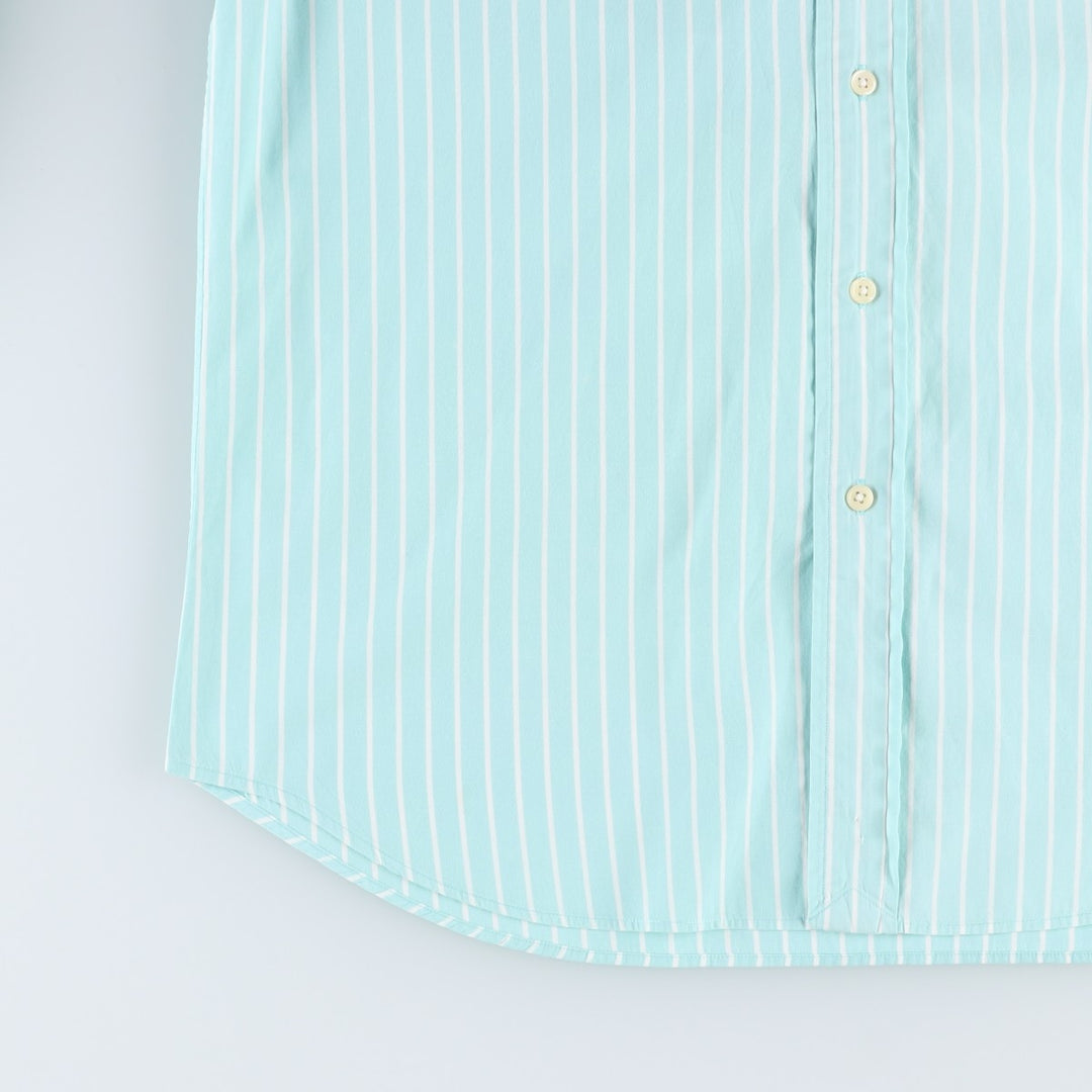 1990'S Ralph Lauren POLO SPORT long-sleeved cotton striped shirt, women's size XL (approx.) cotton Mint green Vintage Second Hand