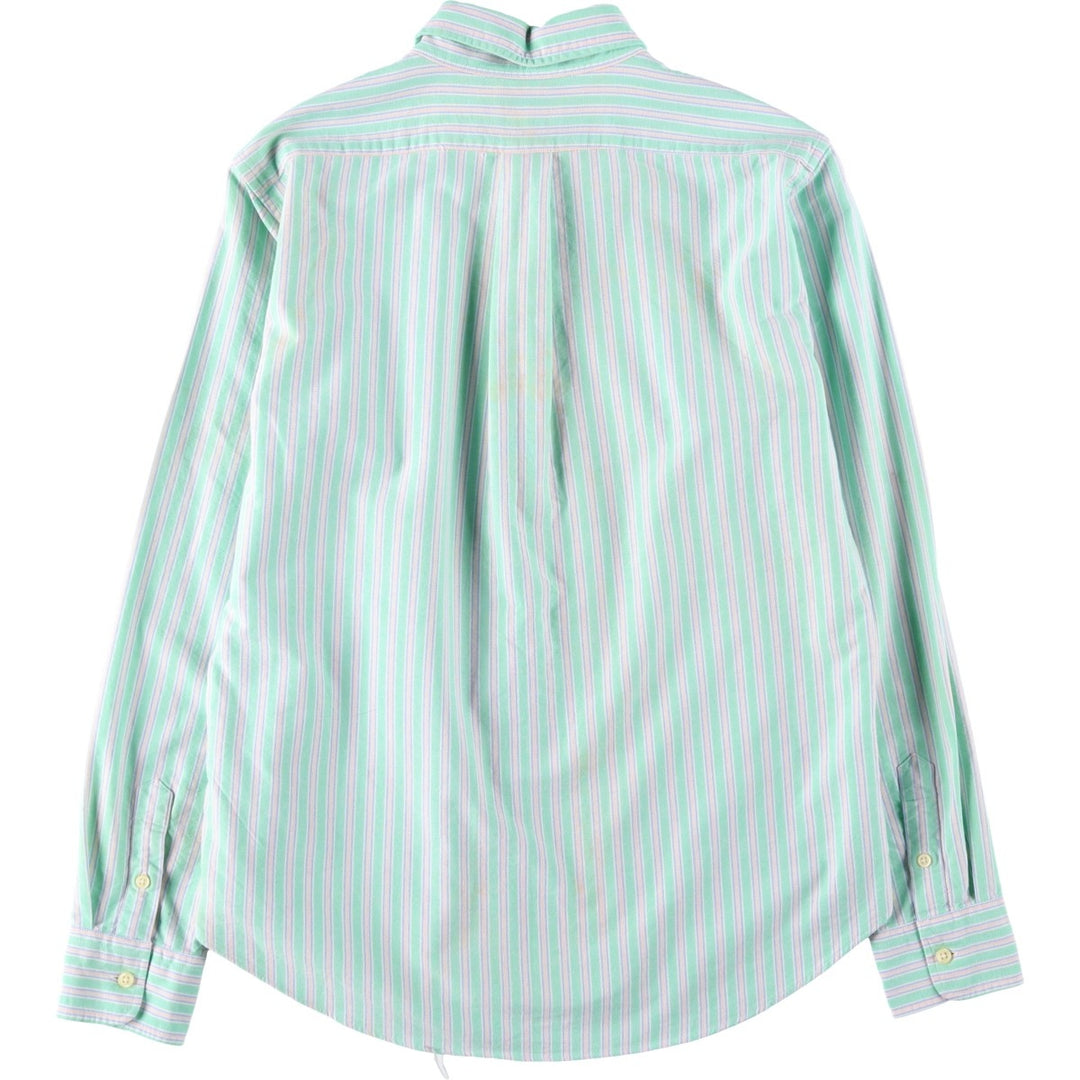Ralph Lauren multi-stripe long-sleeved button-down shirt, women's size M (approx.) cotton Emerald green Vintage Second Hand