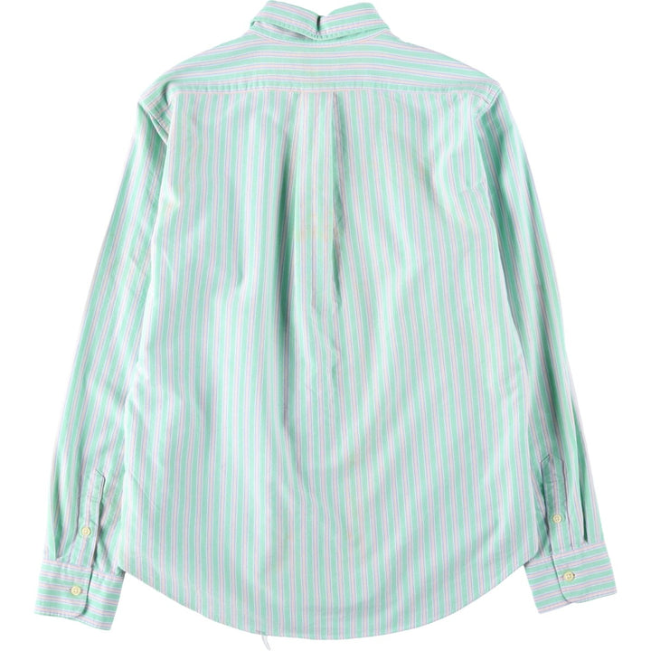 Ralph Lauren multi-stripe long-sleeved button-down shirt, women's size M (approx.) cotton Emerald green Vintage Second Hand