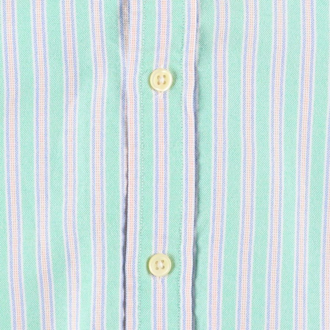 Ralph Lauren multi-stripe long-sleeved button-down shirt, women's size M (approx.) cotton Emerald green Vintage Second Hand