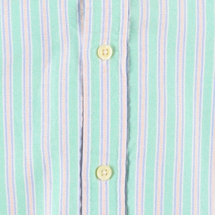 Ralph Lauren multi-stripe long-sleeved button-down shirt, women's size M (approx.) cotton Emerald green Vintage Second Hand