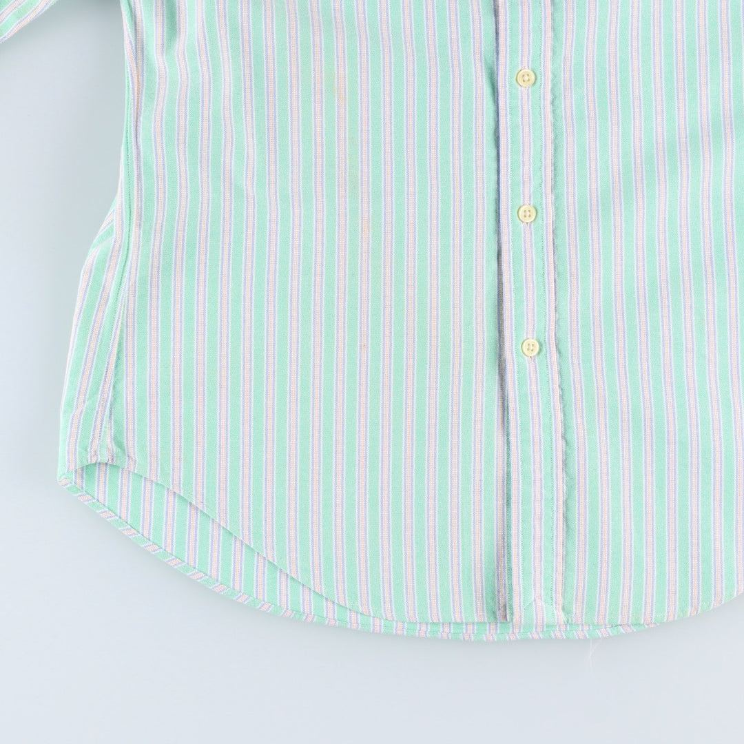 Ralph Lauren multi-stripe long-sleeved button-down shirt, women's size M (approx.) cotton Emerald green Vintage Second Hand