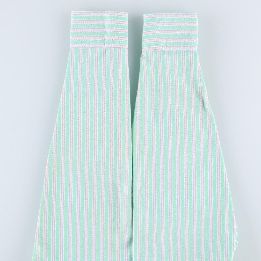 Ralph Lauren multi-stripe long-sleeved button-down shirt, women's size M (approx.) cotton Emerald green Vintage Second Hand