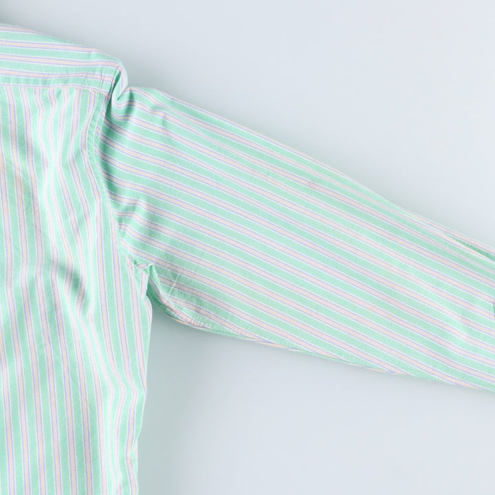 Ralph Lauren multi-stripe long-sleeved button-down shirt, women's size M (approx.) cotton Emerald green Vintage Second Hand