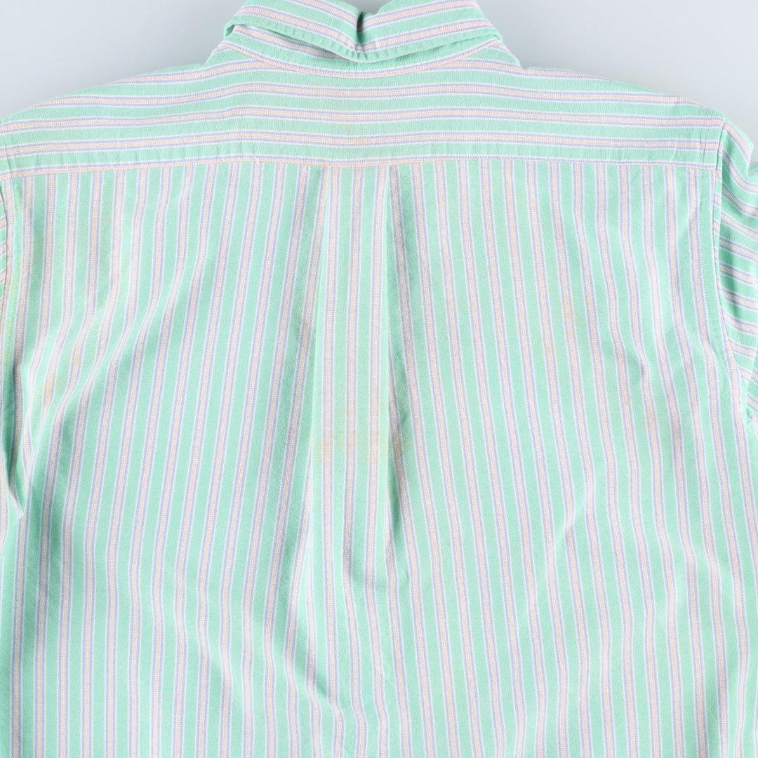 Ralph Lauren multi-stripe long-sleeved button-down shirt, women's size M (approx.) cotton Emerald green Vintage Second Hand