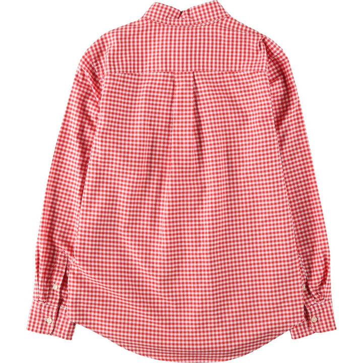 Ralph Lauren gingham check long sleeve button-down check shirt, women's size L cotton red type Vintage Second Hand