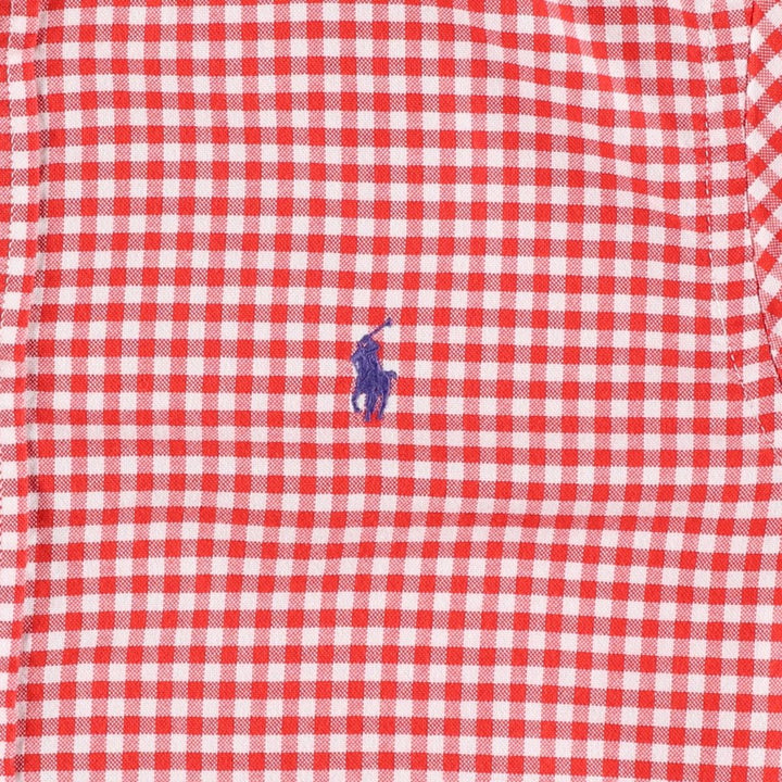 Ralph Lauren gingham check long sleeve button-down check shirt, women's size L cotton red type Vintage Second Hand