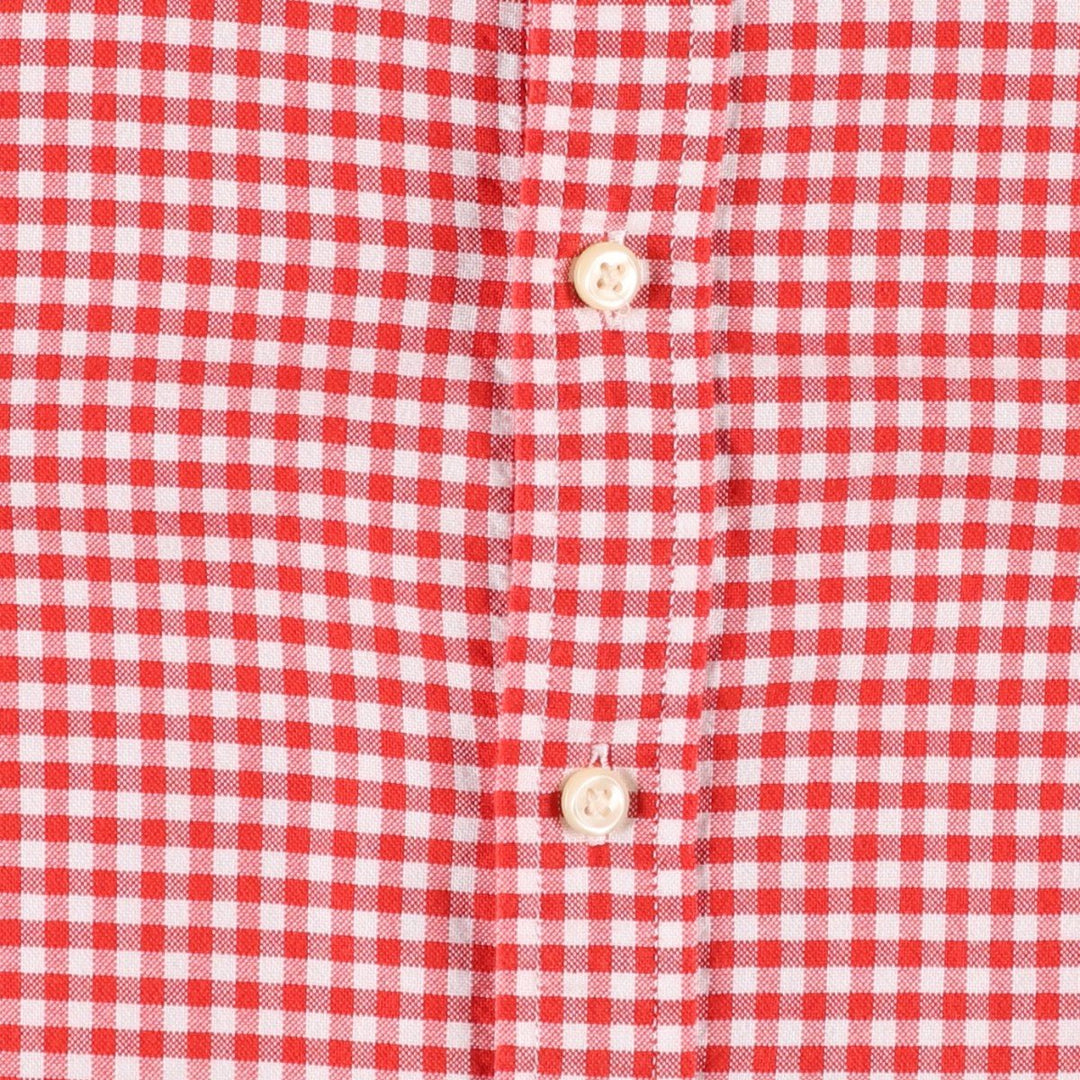 Ralph Lauren gingham check long sleeve button-down check shirt, women's size L cotton red type Vintage Second Hand