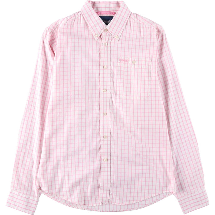 Wrangler Long-Sleeve Button-Down Check Shirt, Women's Size XL (approx.) cotton pink type Vintage Second Hand