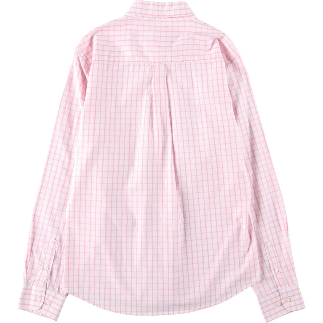 Wrangler Long-Sleeve Button-Down Check Shirt, Women's Size XL (approx.) cotton pink type Vintage Second Hand