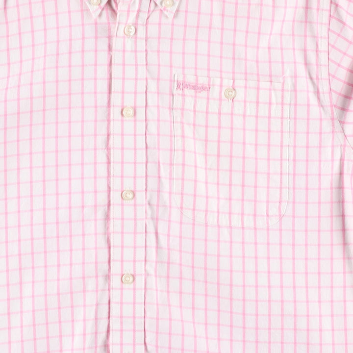 Wrangler Long-Sleeve Button-Down Check Shirt, Women's Size XL (approx.) cotton pink type Vintage Second Hand