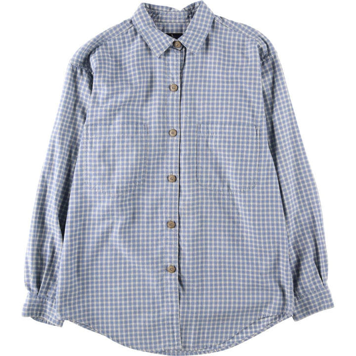 Patagonia 53859 Check Pattern Long-Sleeve Cotton Check Shirt, Women's Size S (approx.) cotton blue type Vintage Second Hand
