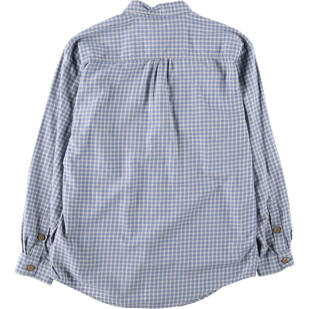 Patagonia 53859 Check Pattern Long-Sleeve Cotton Check Shirt, Women's Size S (approx.) cotton blue type Vintage Second Hand