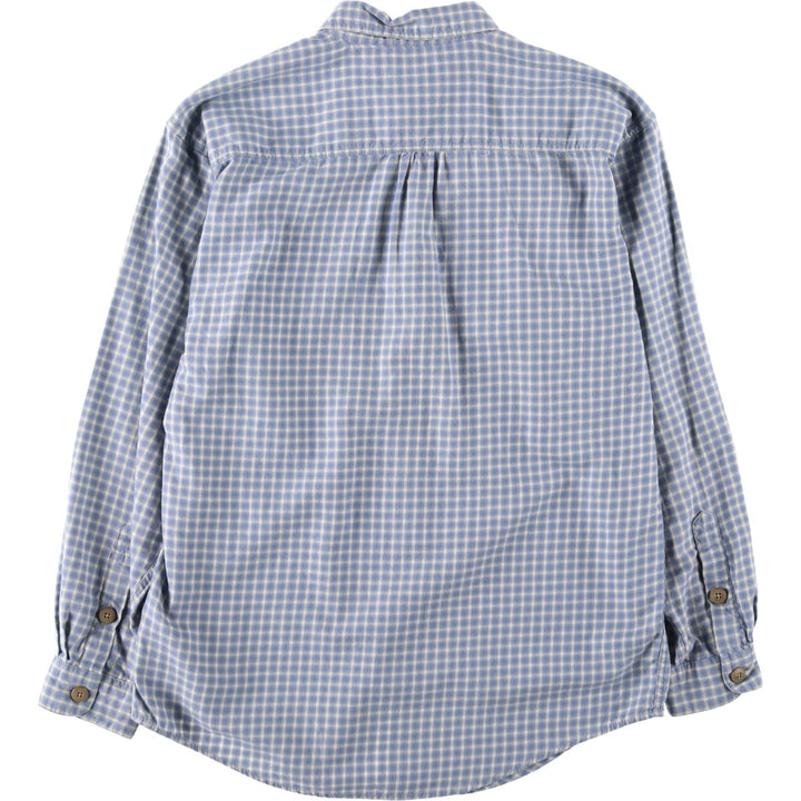Patagonia 53859 Check Pattern Long-Sleeve Cotton Check Shirt, Women's Size S (approx.) cotton blue type Vintage Second Hand