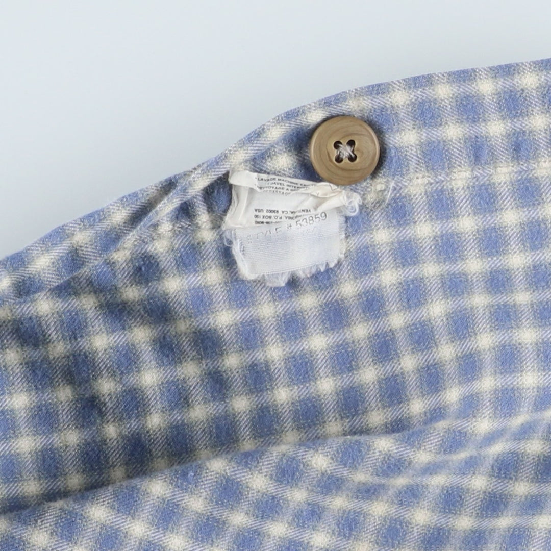 Patagonia 53859 Check Pattern Long-Sleeve Cotton Check Shirt, Women's Size S (approx.) cotton blue type Vintage Second Hand