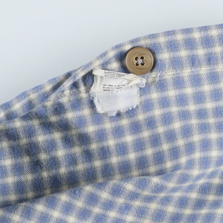 Patagonia 53859 Check Pattern Long-Sleeve Cotton Check Shirt, Women's Size S (approx.) cotton blue type Vintage Second Hand