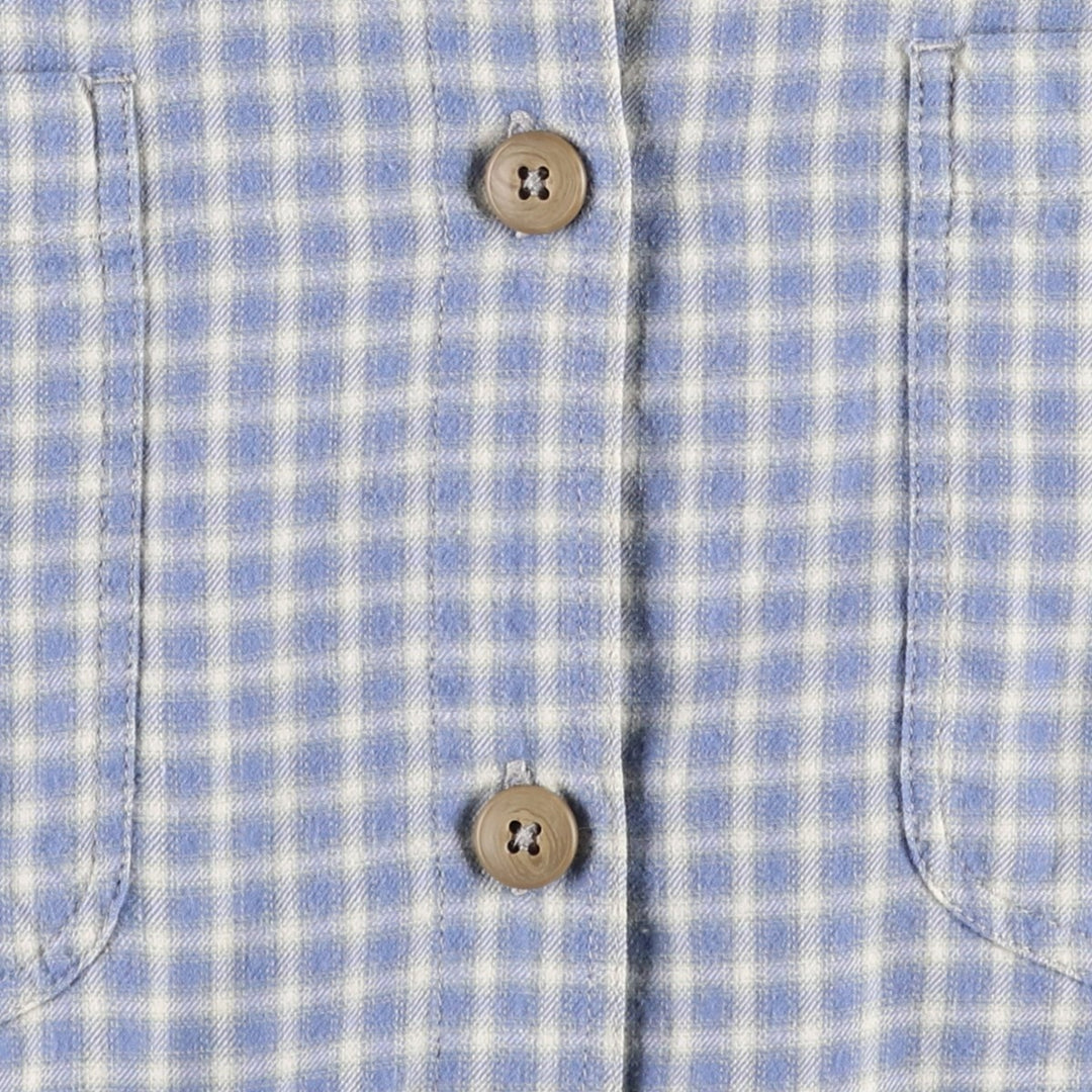 Patagonia 53859 Check Pattern Long-Sleeve Cotton Check Shirt, Women's Size S (approx.) cotton blue type Vintage Second Hand