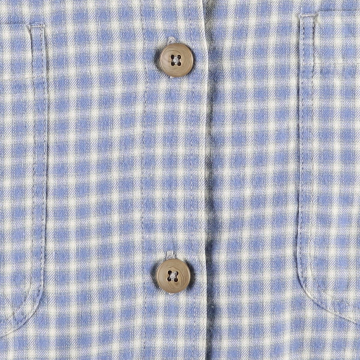 Patagonia 53859 Check Pattern Long-Sleeve Cotton Check Shirt, Women's Size S (approx.) cotton blue type Vintage Second Hand