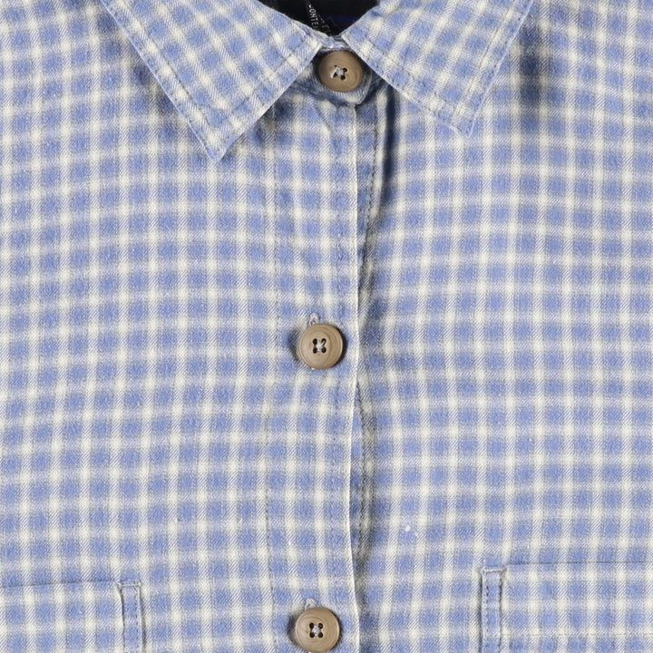 Patagonia 53859 Check Pattern Long-Sleeve Cotton Check Shirt, Women's Size S (approx.) cotton blue type Vintage Second Hand
