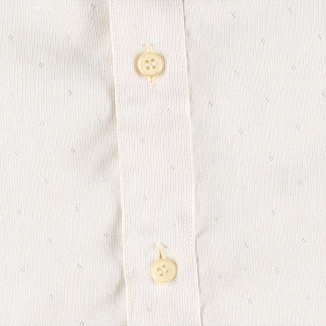 1970'S Sears Prema-Presto Dot Pattern Long-Sleeve Poly-Cotton Shirt, Men's Size S (Equivalent), Vintage polyester unbleached Vintage Second Hand