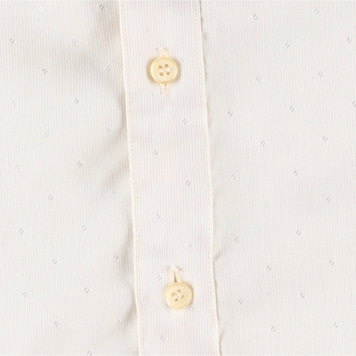 1970'S Sears Prema-Presto Dot Pattern Long-Sleeve Poly-Cotton Shirt, Men's Size S (Equivalent), Vintage polyester unbleached Vintage Second Hand