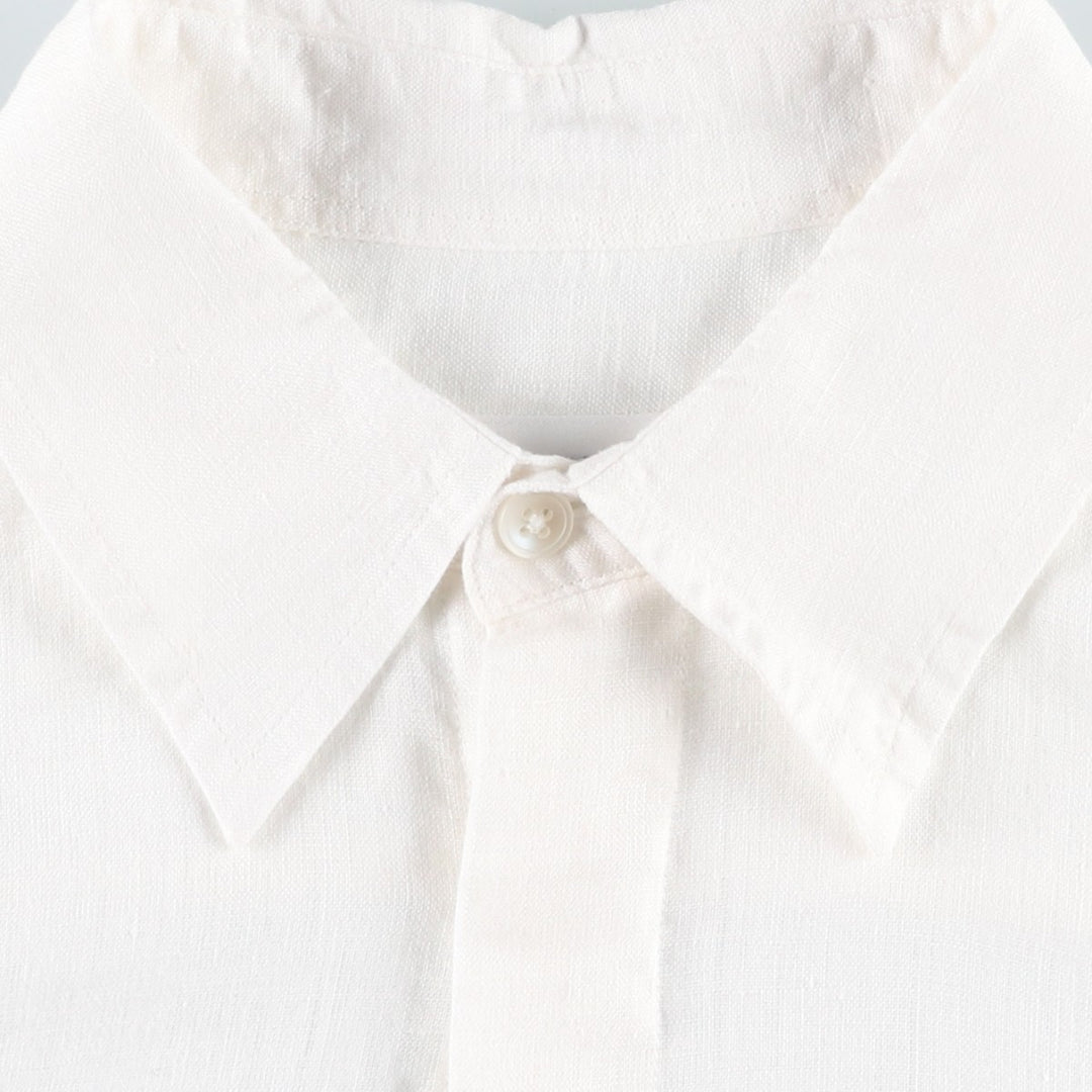 2000'S Calvin Klein long-sleeved linen shirt, women's size S (approx.) linen white type Vintage Second Hand