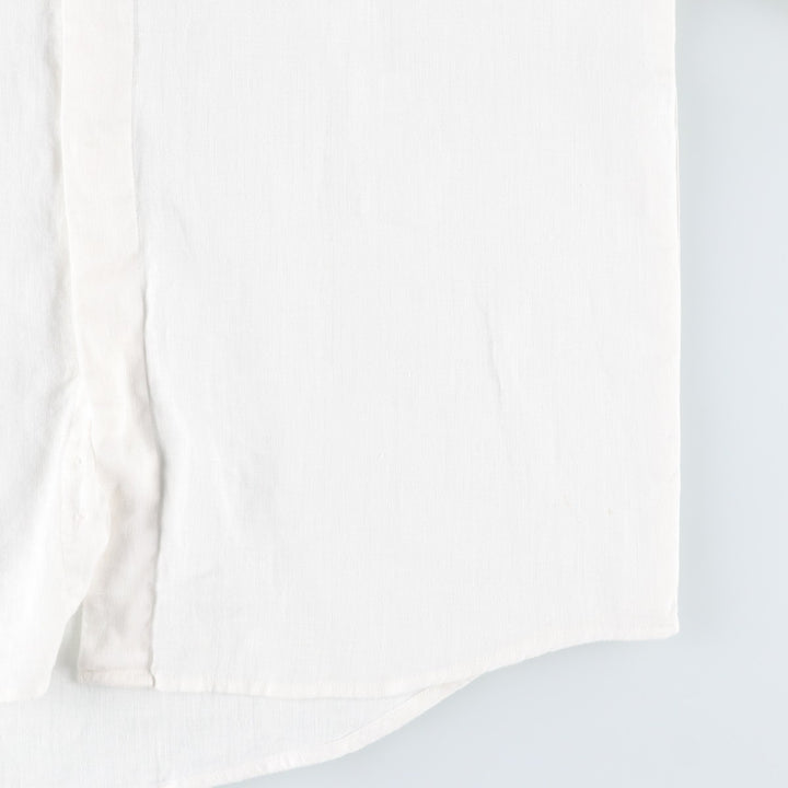 2000'S Calvin Klein long-sleeved linen shirt, women's size S (approx.) linen white type Vintage Second Hand