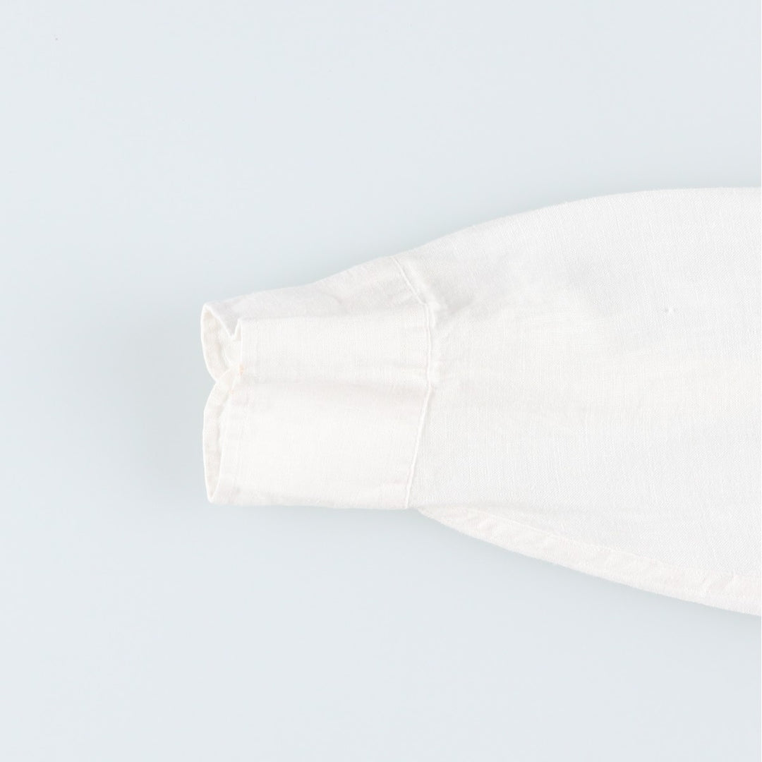 2000'S Calvin Klein long-sleeved linen shirt, women's size S (approx.) linen white type Vintage Second Hand