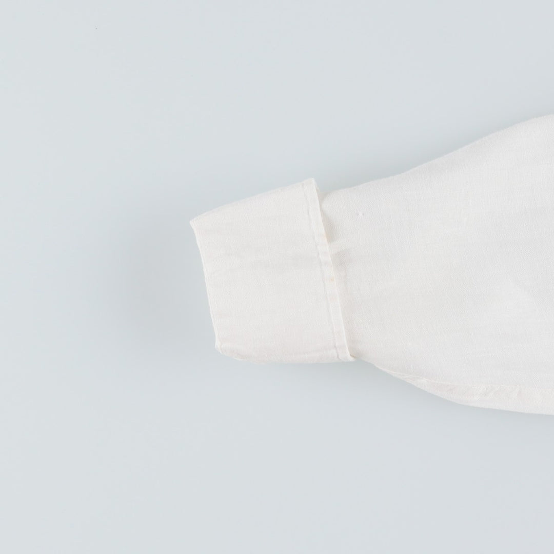 2000'S Calvin Klein long-sleeved linen shirt, women's size S (approx.) linen white type Vintage Second Hand