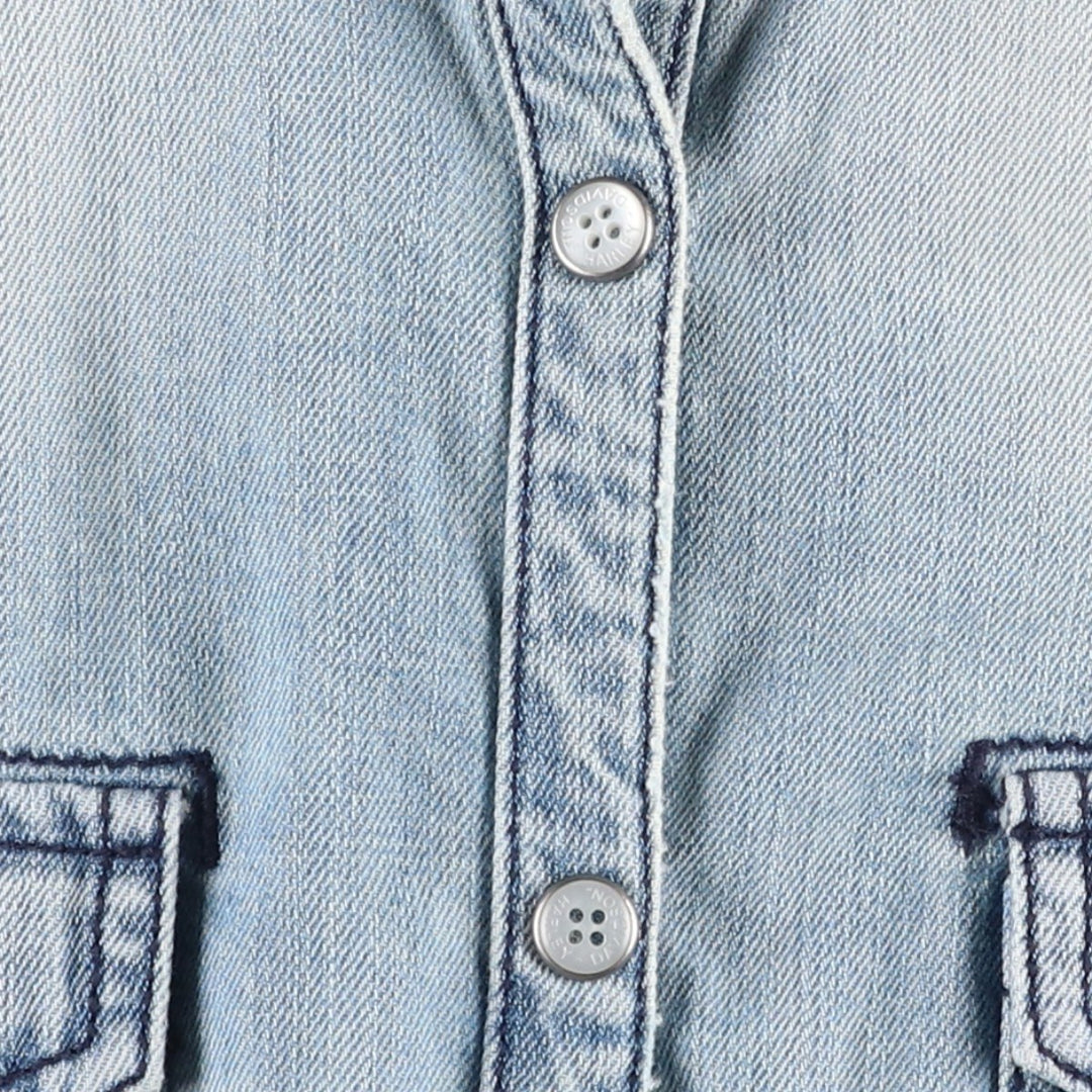 Harley-Davidson Long-Sleeve Denim Shirt, Women's Size XL (approx.) cotton blue type Vintage Second Hand