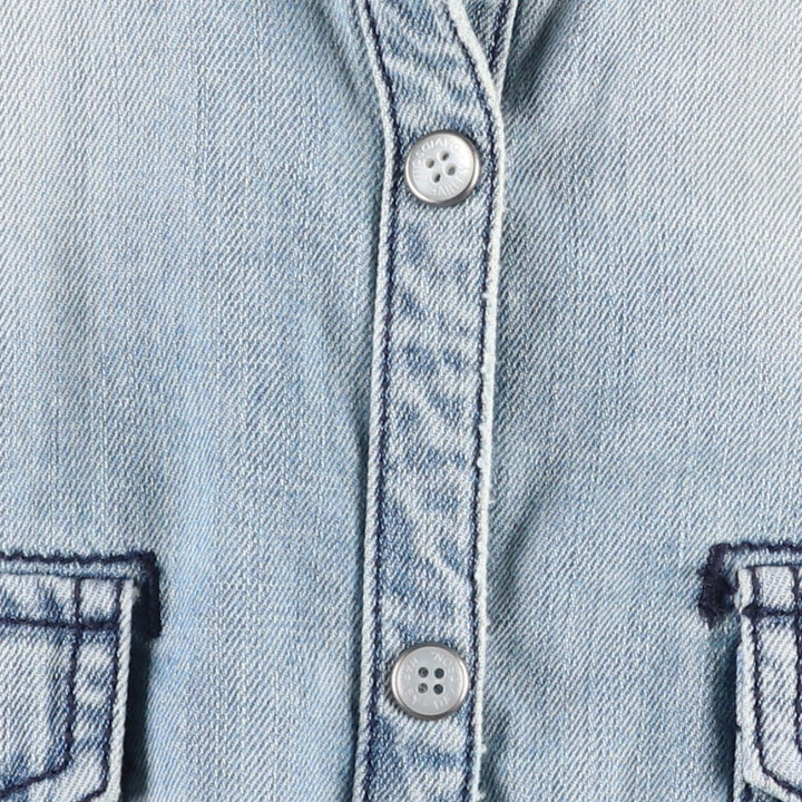 Harley-Davidson Long-Sleeve Denim Shirt, Women's Size XL (approx.) cotton blue type Vintage Second Hand
