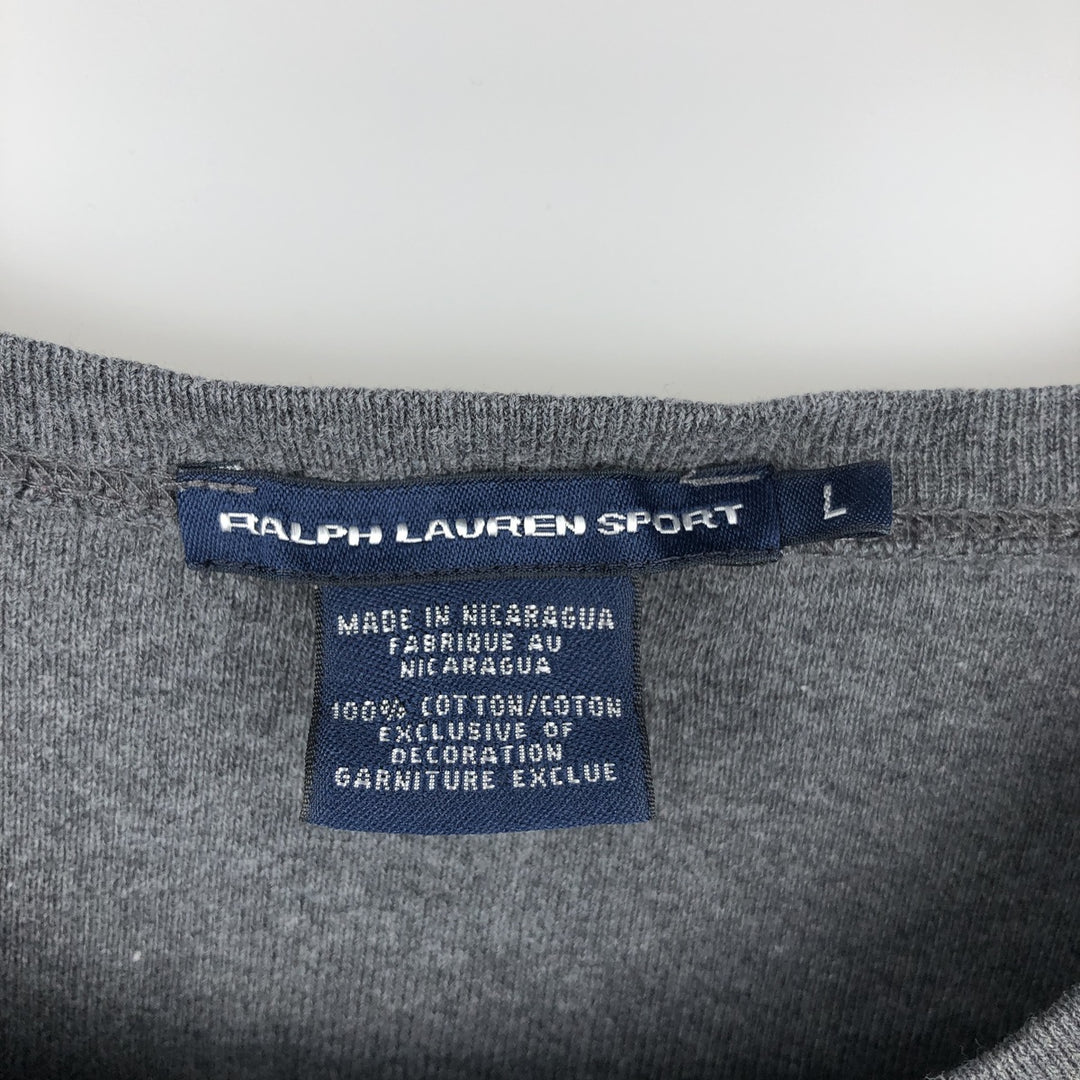 Ralph Lauren RALPH LAUREN SPORT Long T-shirt Long T Women's L size cotton gray type Vintage Second Hand