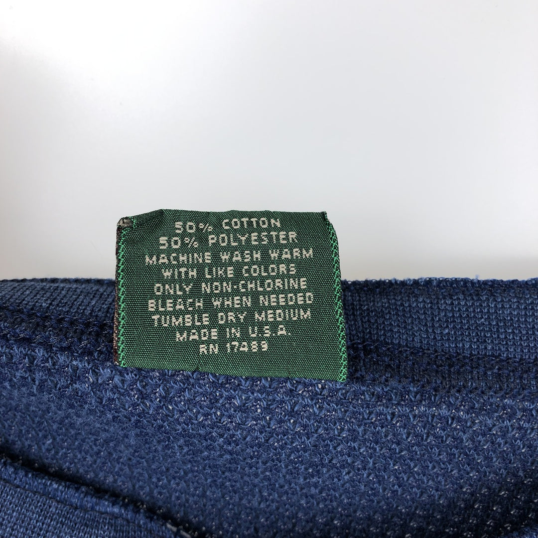 90'S MERVYN'S HIGH SIERRA Henley Neck Thermal Long-Sleeve T-Shirt, Made in USA, Women's Size L (Equivalent), Vintage cotton navy blue type Vintage Second Hand