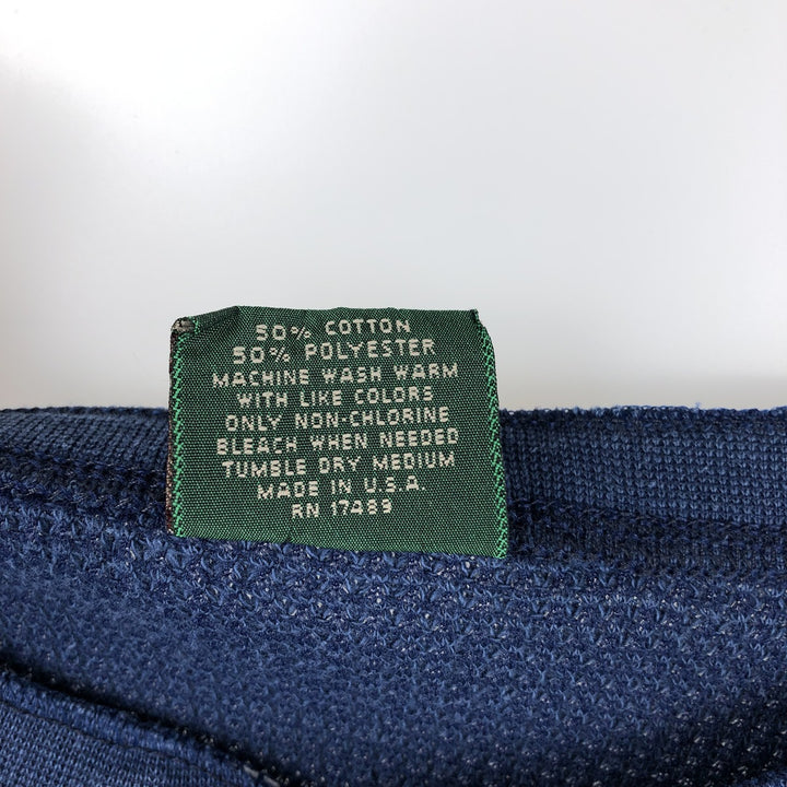 90'S MERVYN'S HIGH SIERRA Henley Neck Thermal Long-Sleeve T-Shirt, Made in USA, Women's Size L (Equivalent), Vintage cotton navy blue type Vintage Second Hand
