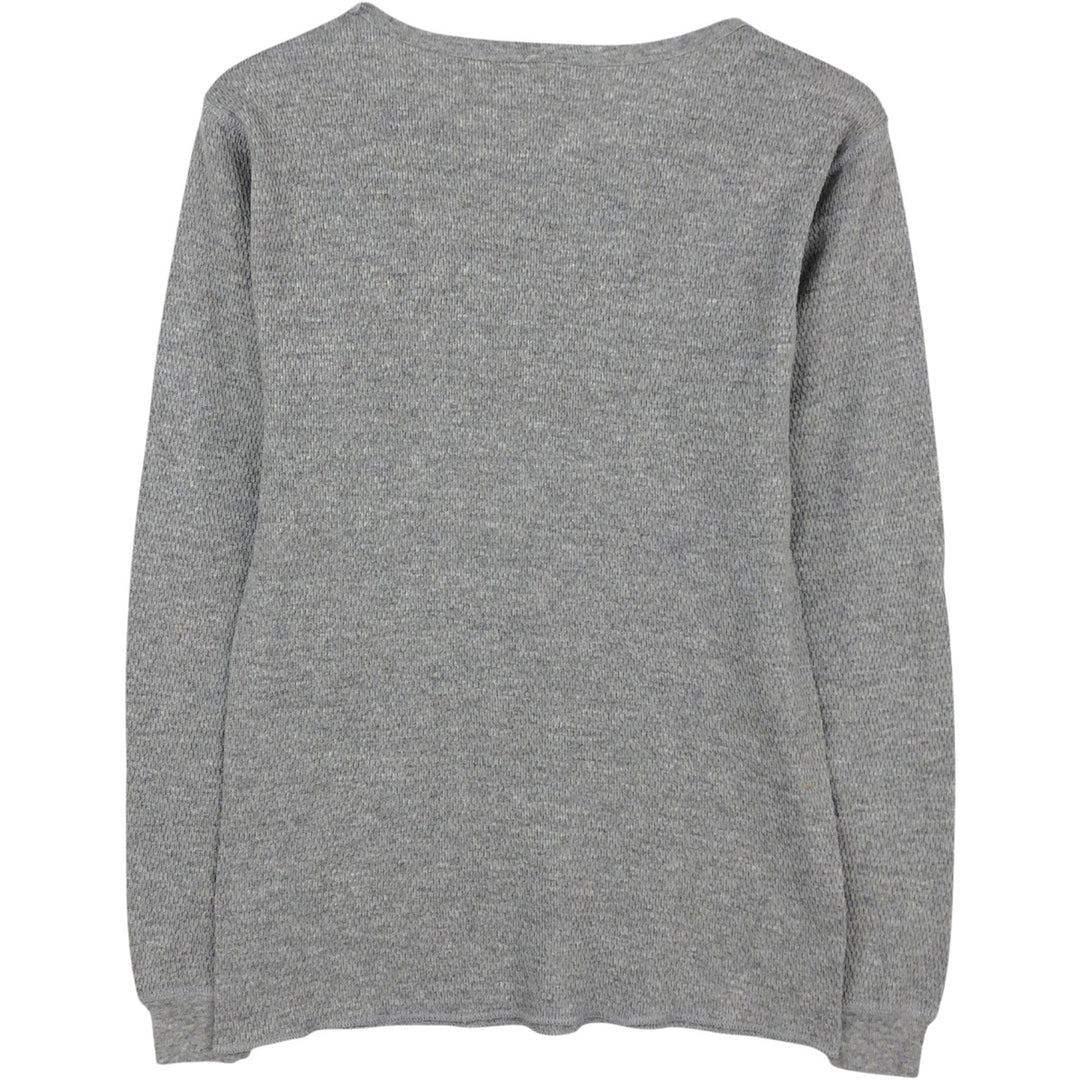 Adonna Thermal Long T-Shirt, Made in USA, Women's Size L cotton gray type Vintage Second Hand
