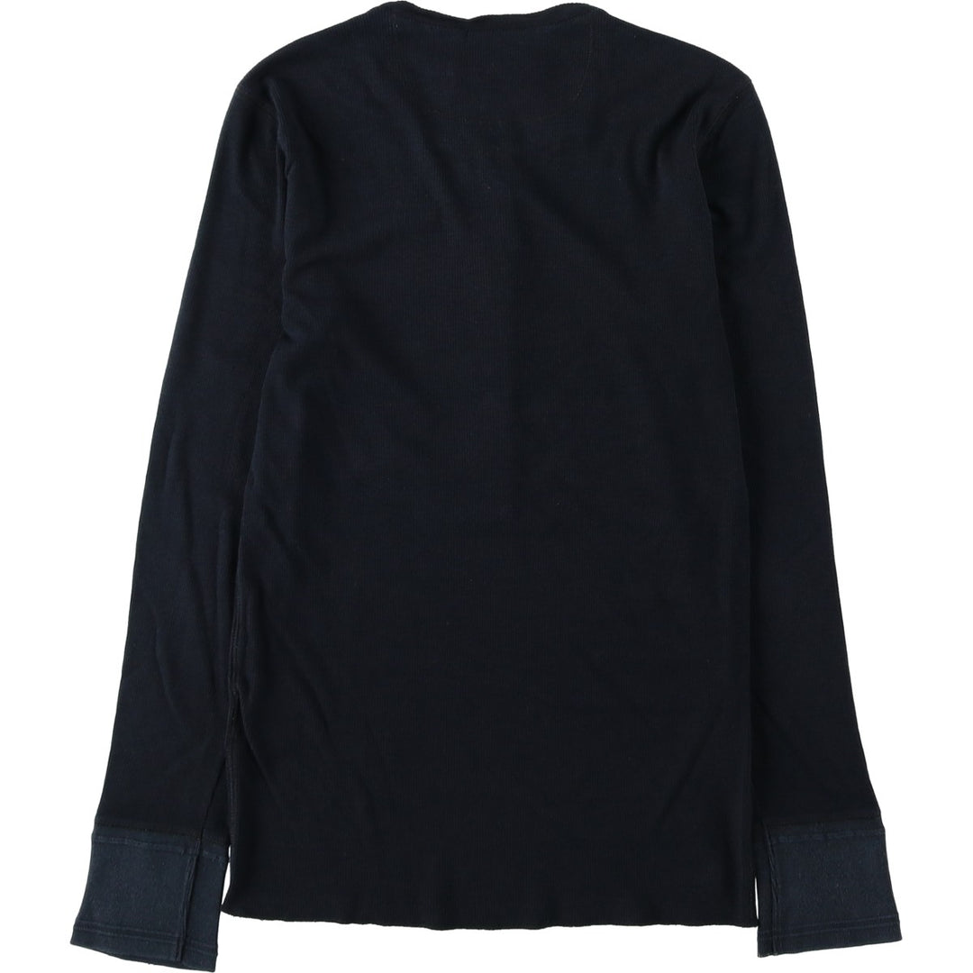 Ralph Lauren SPORT Henley Neck Thermal Long-Sleeve T-Shirt, Women's Size M (approx.) others black type Vintage Second Hand