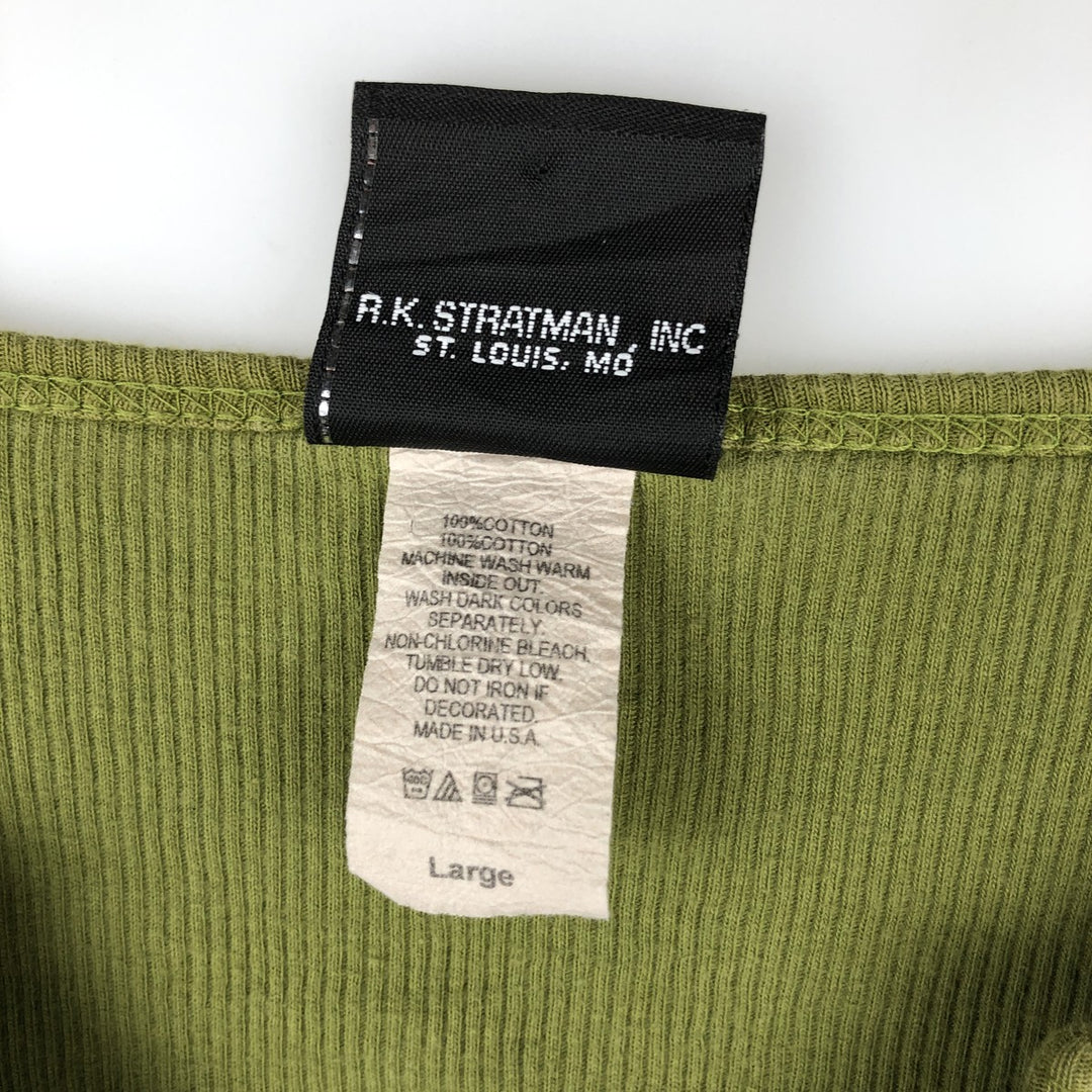 Harley-Davidson Keyhole Neck Long-Sleeve T-Shirt, Made in USA, Women's Size L (approx.) cotton green type yellow green Vintage Second Hand