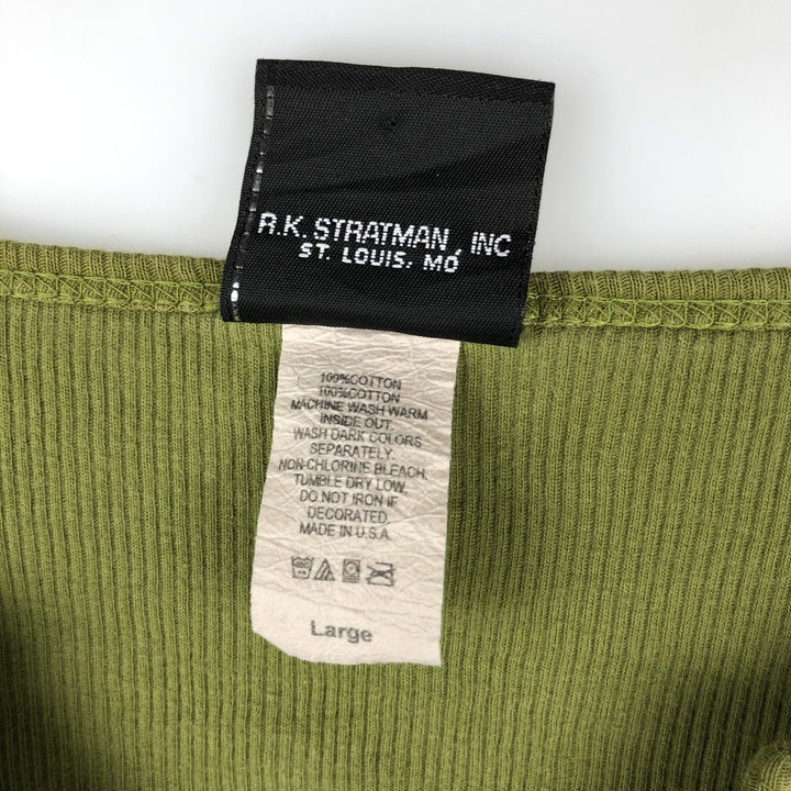 Harley-Davidson Keyhole Neck Long-Sleeve T-Shirt, Made in USA, Women's Size L (approx.) cotton green type yellow green Vintage Second Hand